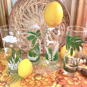 Vintage Libbey Island Paradise Collins Tall Iced Tea Cocktail Glasses Set of 4